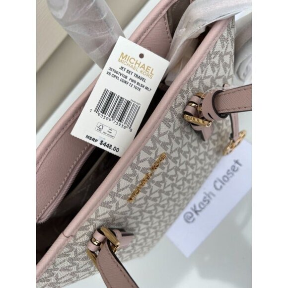 Michael Kors tote carryall handbag xs convertible topzip crossbody powderblush - Picture 9 of 11